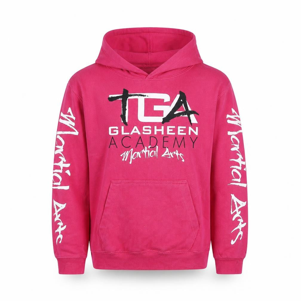 Front view of All We Do is girls’ pink pullover hoodie, size 10-11, years