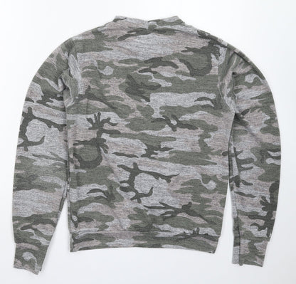DX London Womens Grey Camouflage Knit Pullover Jumper Size L