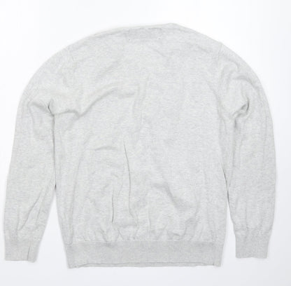 Back view of Outrage men’s grey knit jumper, size L