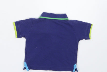Back view of Blue Zoo Baby Blue Basic Polo, size 0-3, Months