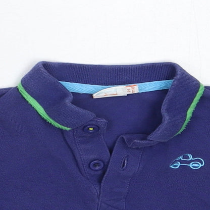 Close-up detail of Blue Zoo Baby Blue Basic Polo, size 0-3, Months