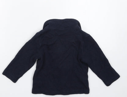 Back view of Next boys’ blue knit jacket blazer, size 6-9, months
