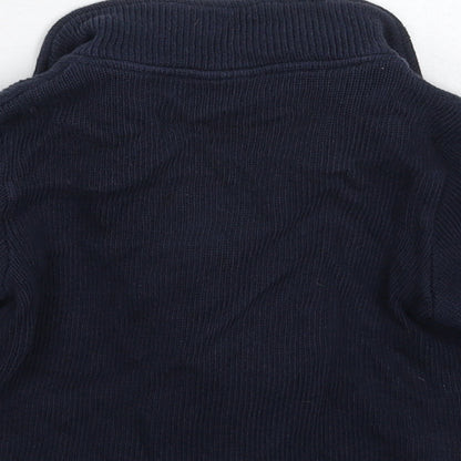 Brand and care label for Next boys’ blue knit jacket blazer, size 6-9, months