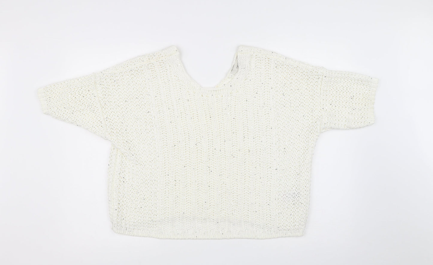 Womens UK Size M NEXT White Pullover Jumper
