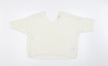 Womens UK Size M NEXT White Pullover Jumper