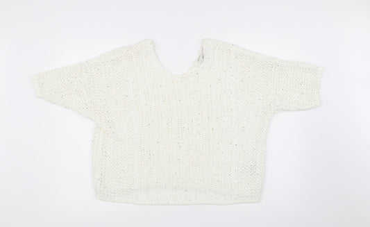 Womens UK Size M NEXT White Pullover Jumper