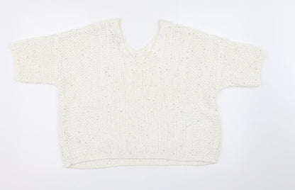 Womens UK Size M NEXT White Pullover Jumper