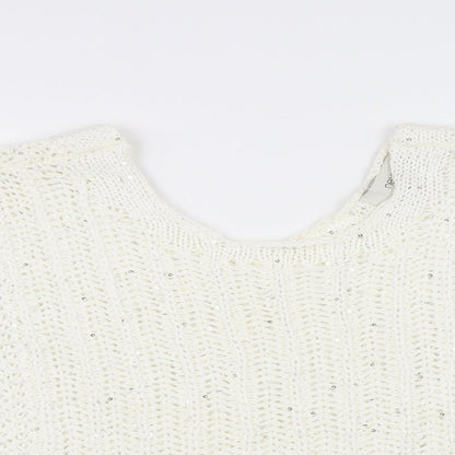 Womens UK Size M NEXT White Pullover Jumper