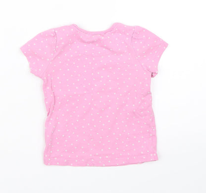 Marks and Spencer Girls Pink Spotted  Cami Pyjama Top Size 12-18 Months