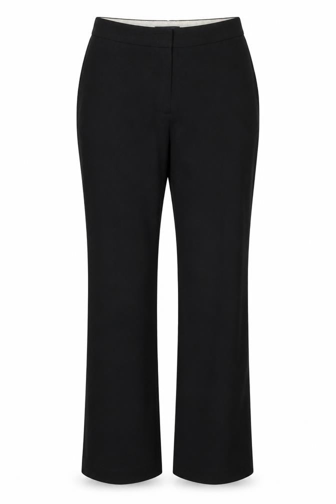 Front view of Marks & Spencer women’s black trousers, size UK 14, 30-inch leg