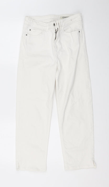 Womens UK Size 10 Marks and Spencer Regular Fit Straight White Jeans