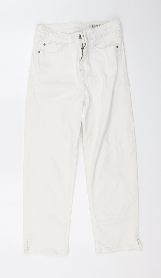 Womens UK Size 10 Marks and Spencer Regular Fit Straight White Jeans
