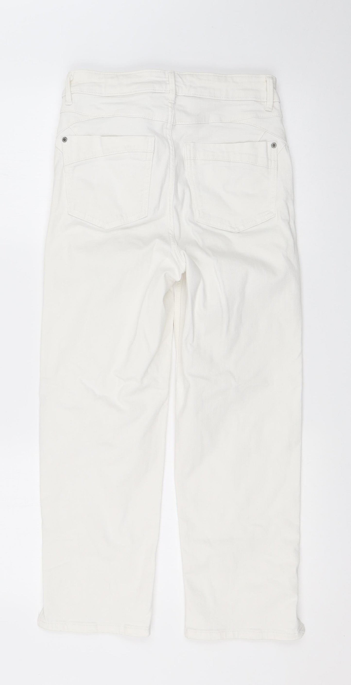 Womens UK Size 10 Marks and Spencer Regular Fit Straight White Jeans