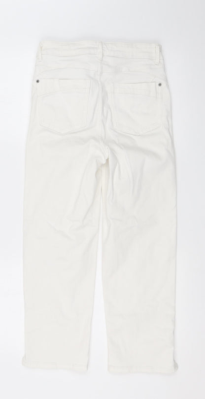 Womens UK Size 10 Marks and Spencer Regular Fit Straight White Jeans