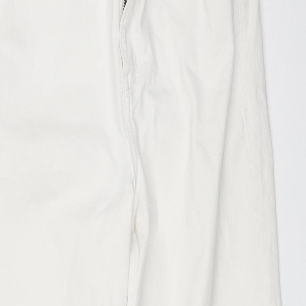 Womens UK Size 10 Marks and Spencer Regular Fit Straight White Jeans