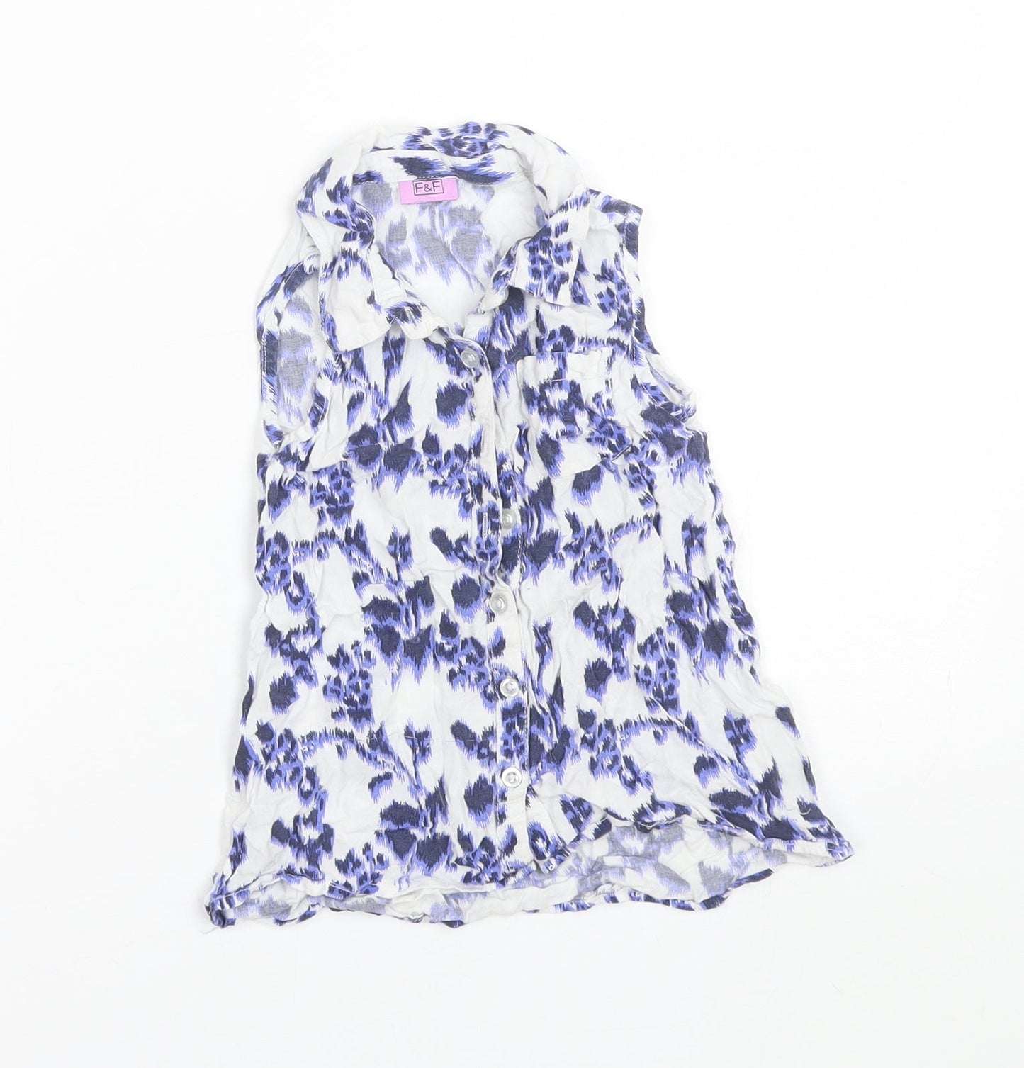 F&F Girls Blue   Basic Button-Up Size 3-4 Years
