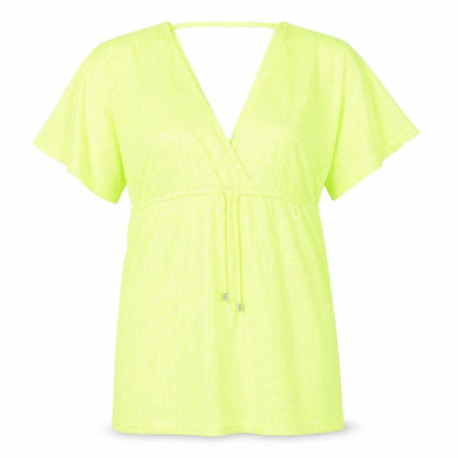 Front view of Primark women’s green geometric t-shirt dress, size XS