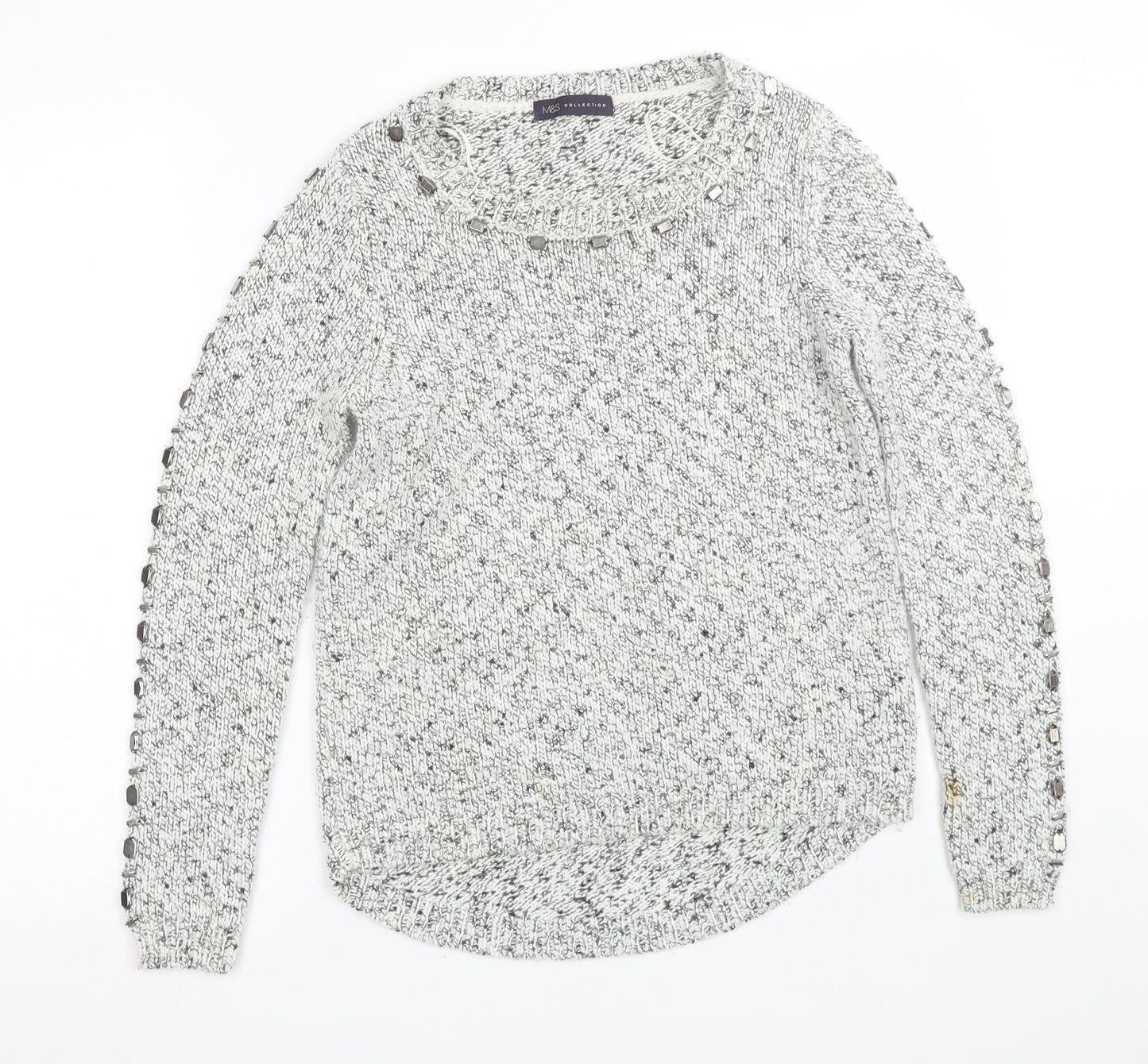 Womens UK Size 8 M&S White Pullover Jumper