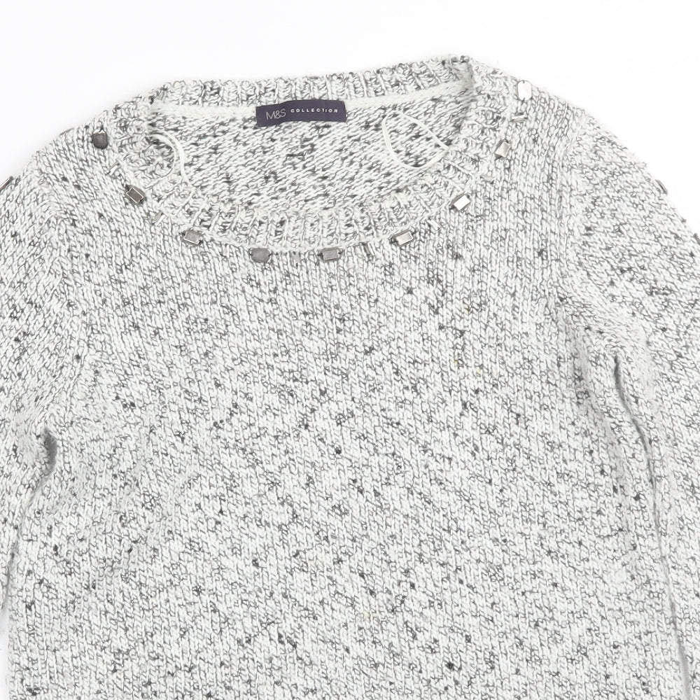 Womens UK Size 8 M&S White Pullover Jumper