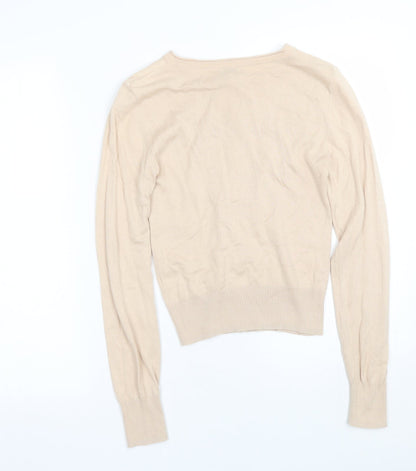 Womens UK Size 8 Untold Beige Cardigan Jumper