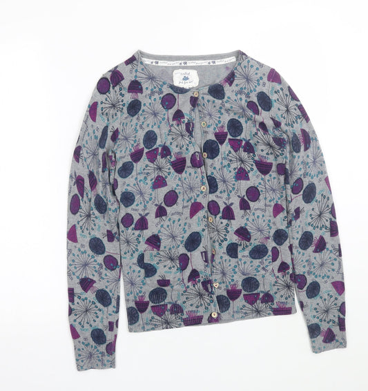 Debenhams Womens Grey Floral  Cardigan Jumper Size 10