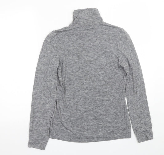Womens UK Size 6 NEXT Grey Wrap T-Shirt