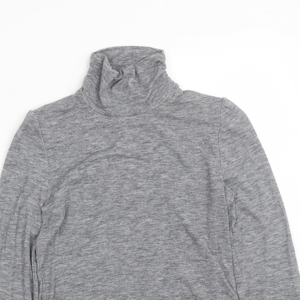 Womens UK Size 6 NEXT Grey Wrap T-Shirt