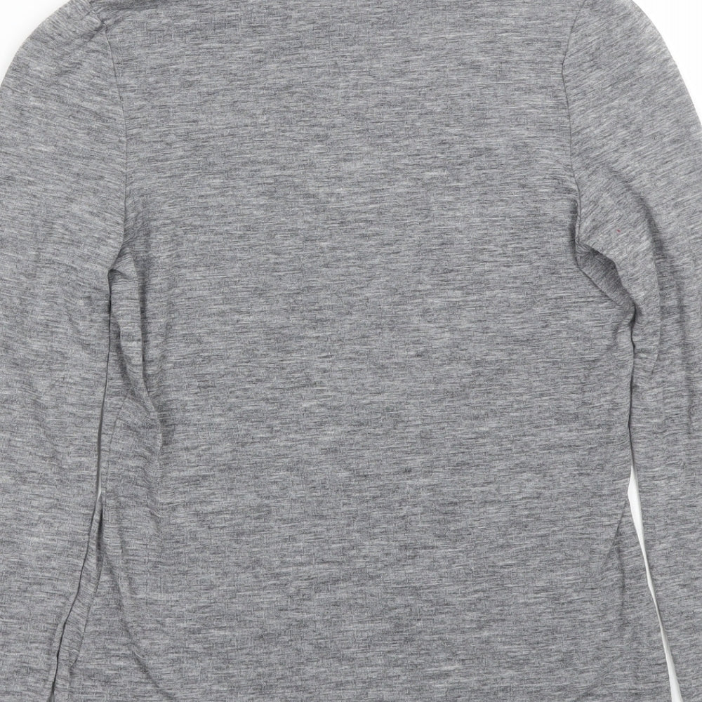 Womens UK Size 6 NEXT Grey Wrap T-Shirt