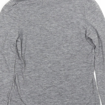 Womens UK Size 6 NEXT Grey Wrap T-Shirt