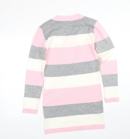 Back view of Figaro women’s multicoloured striped jacket dress, size UK 10