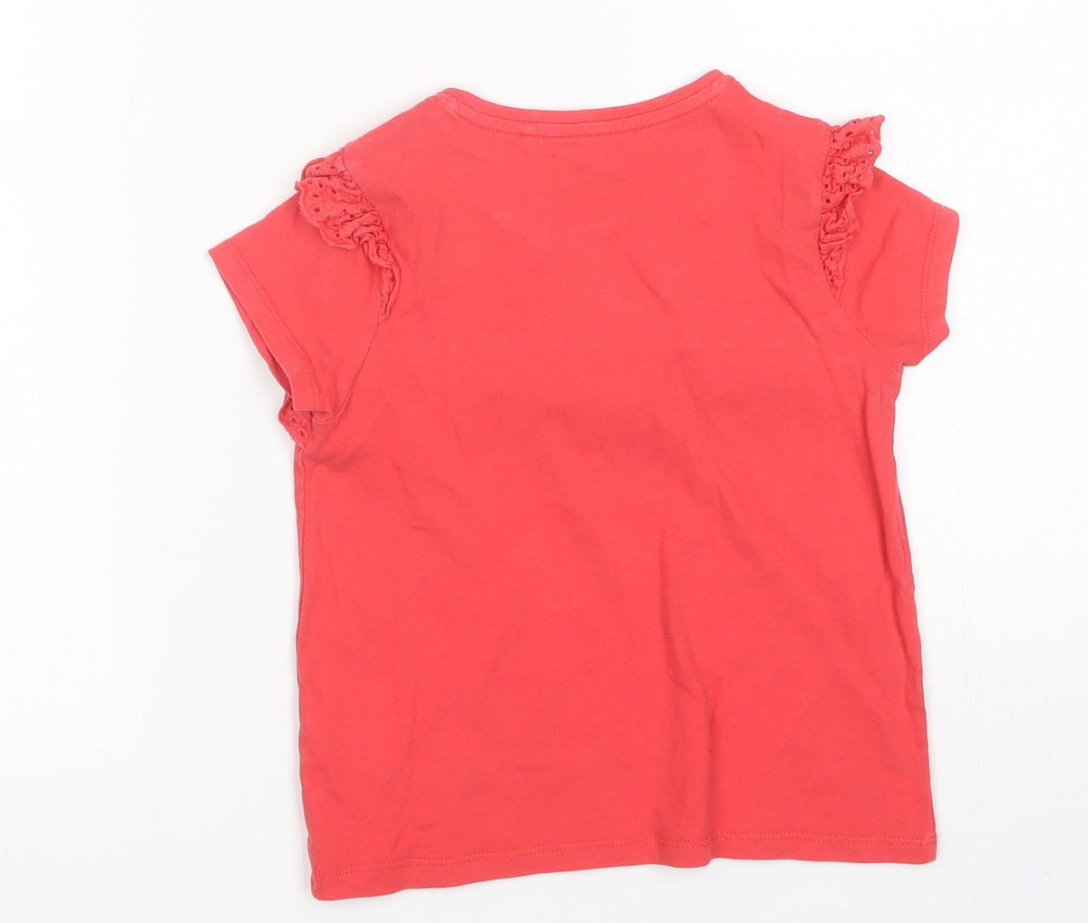 Back view of Tu boys’ red basic t-shirt, size 5-6, years