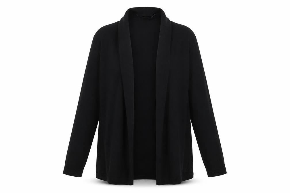 Front view of Zara women’s black shrug jumper, size S