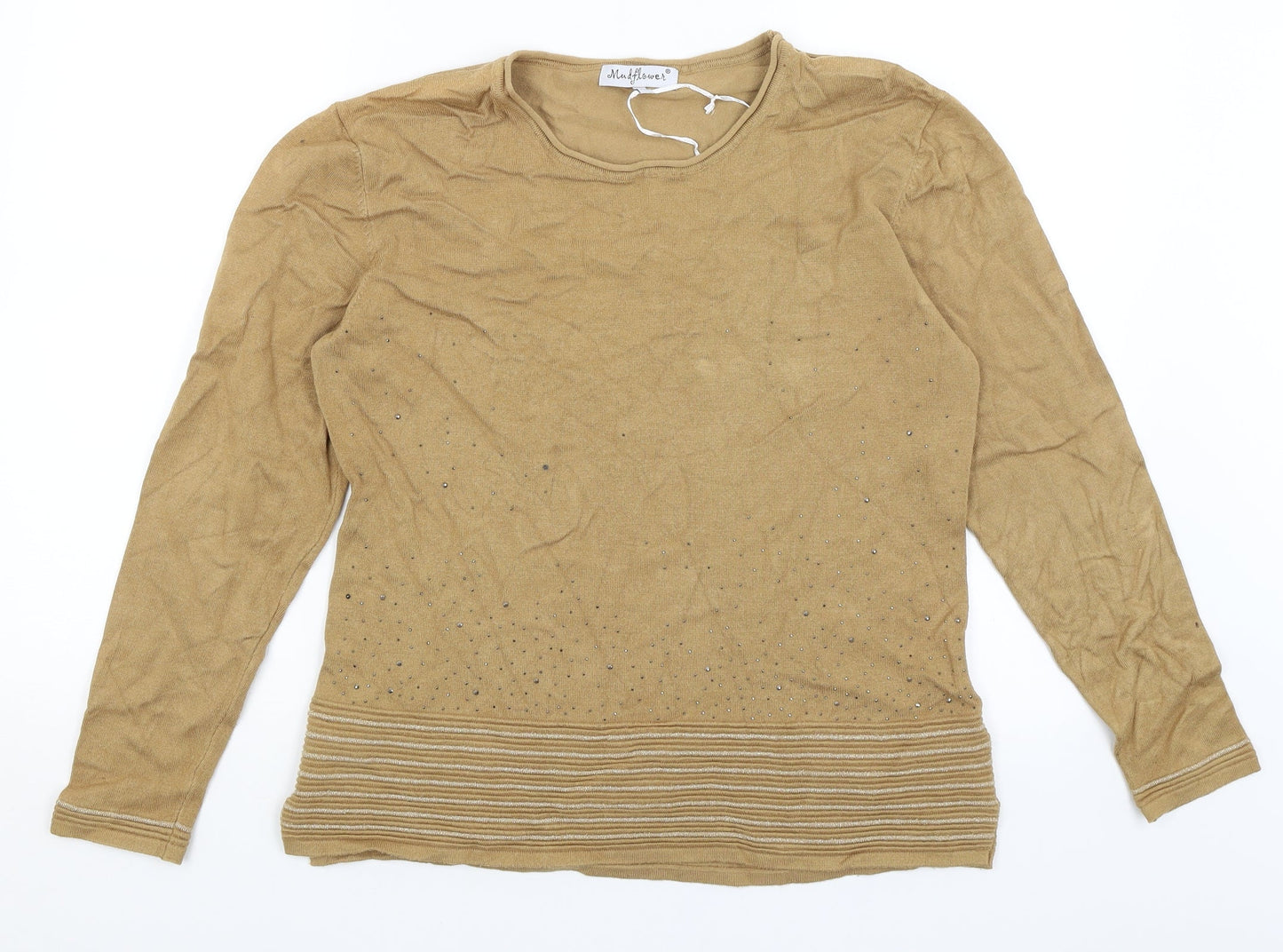 Womens UK Size L Mudflower Brown Pullover Jumper