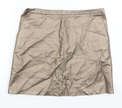 Papaya Womens Gold   A-Line Skirt Size 12