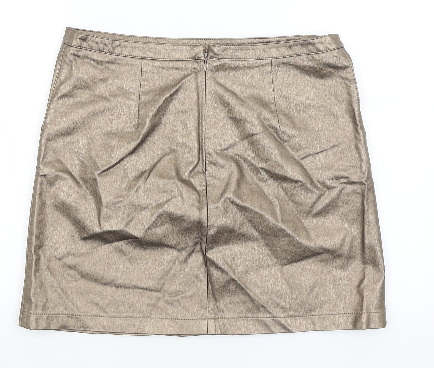 Papaya Womens Gold   A-Line Skirt Size 12