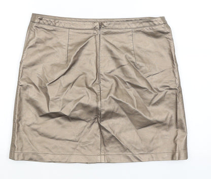 Papaya Womens Gold   A-Line Skirt Size 12