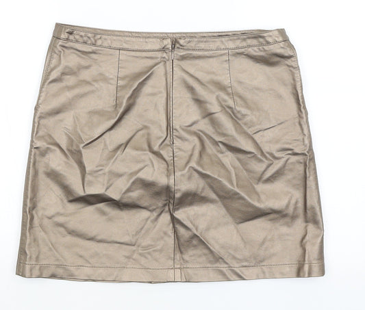 Papaya Womens Gold   A-Line Skirt Size 12