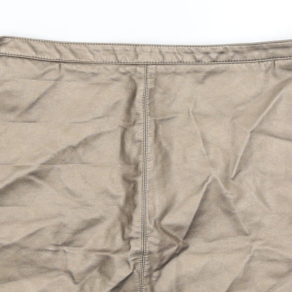 Papaya Womens Gold   A-Line Skirt Size 12