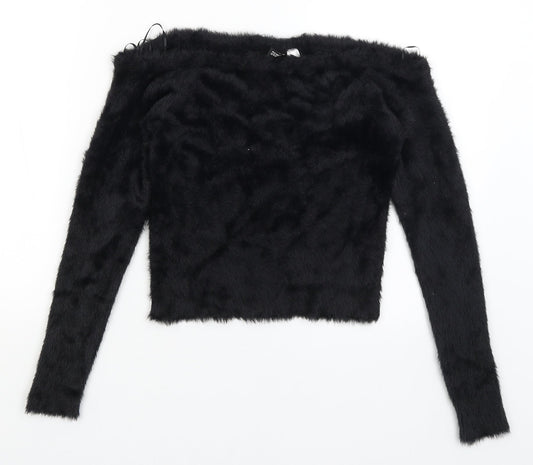 Womens UK Size M Divided Black Pullover Jumper