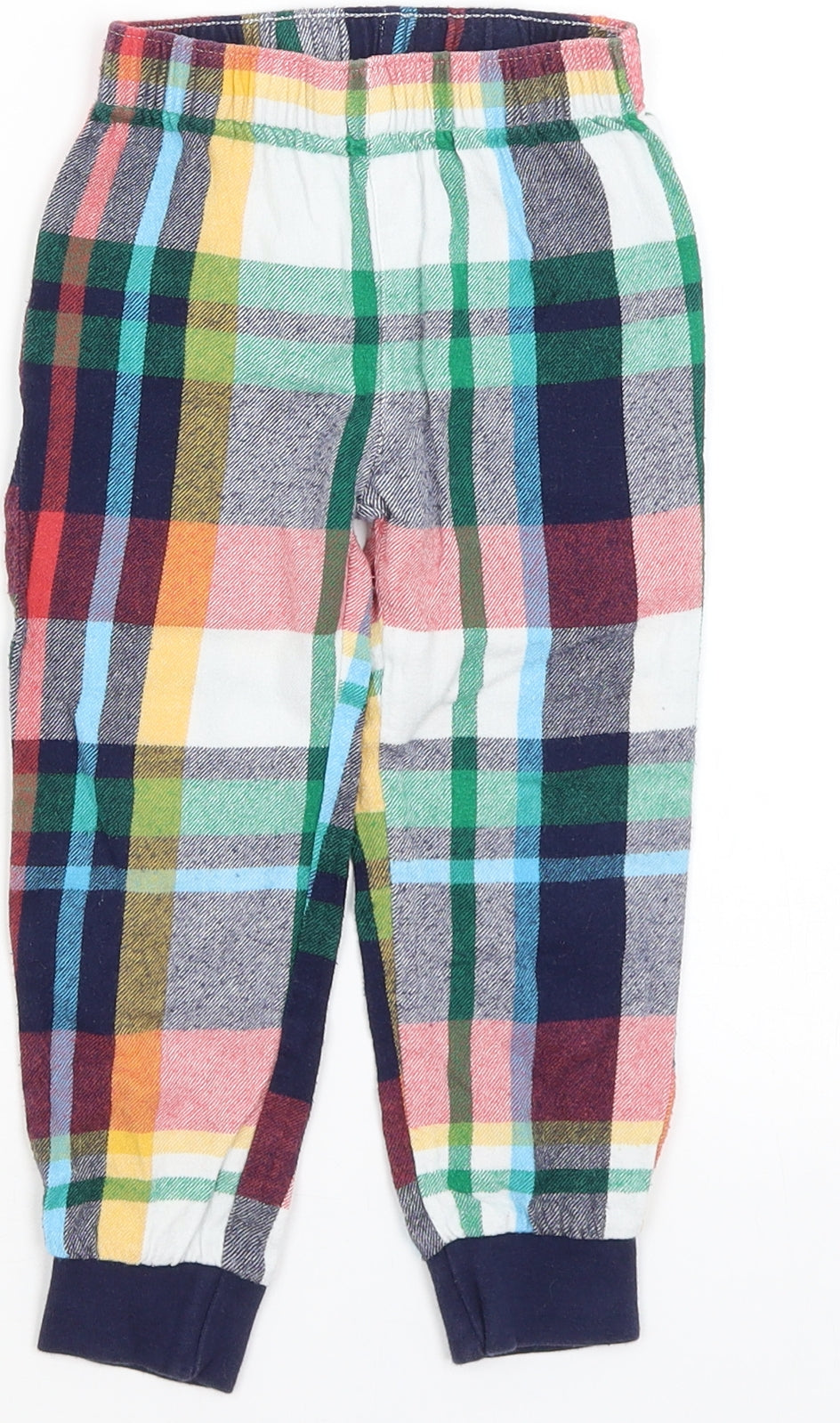 F&F Girls Blue Plaid  Capri Pyjama Pants Size 2-3 Years