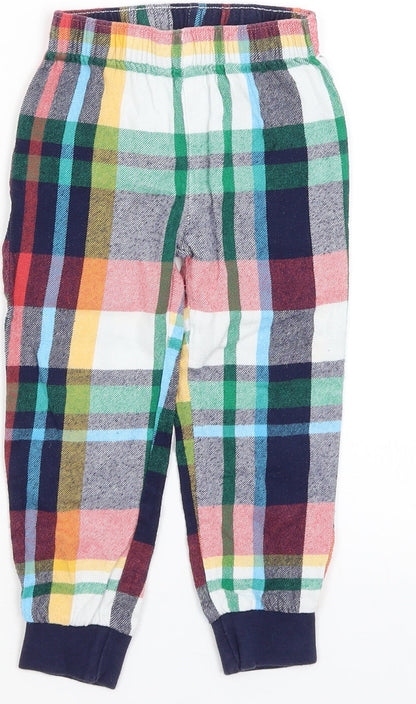 F&F Girls Blue Plaid  Capri Pyjama Pants Size 2-3 Years