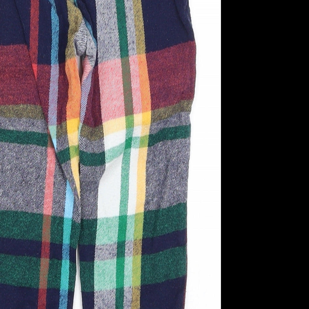 F&F Girls Blue Plaid  Capri Pyjama Pants Size 2-3 Years