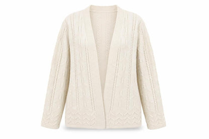 Front view of Berkertex women’s beige shrug jumper, size UK 14