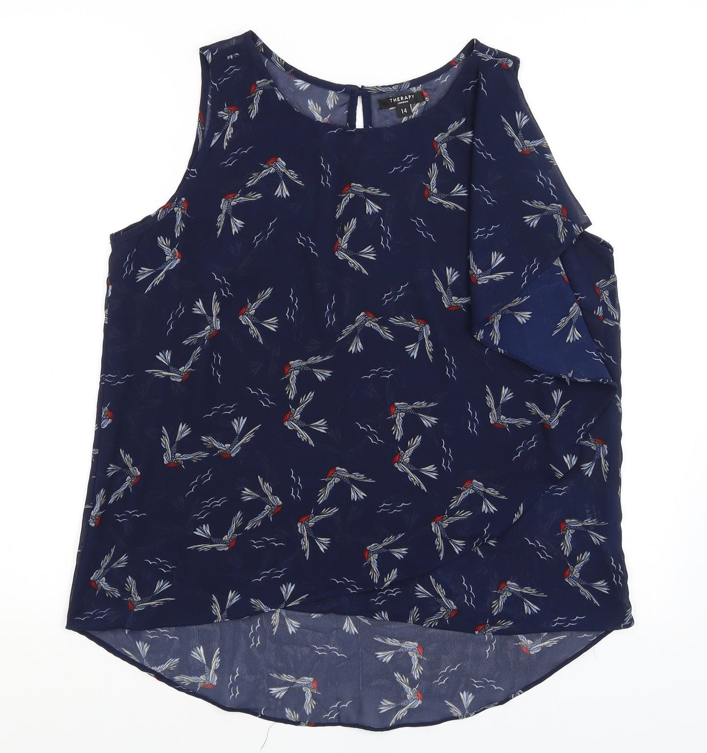 Womens UK Size 14 Therapy Blue Basic Blouse