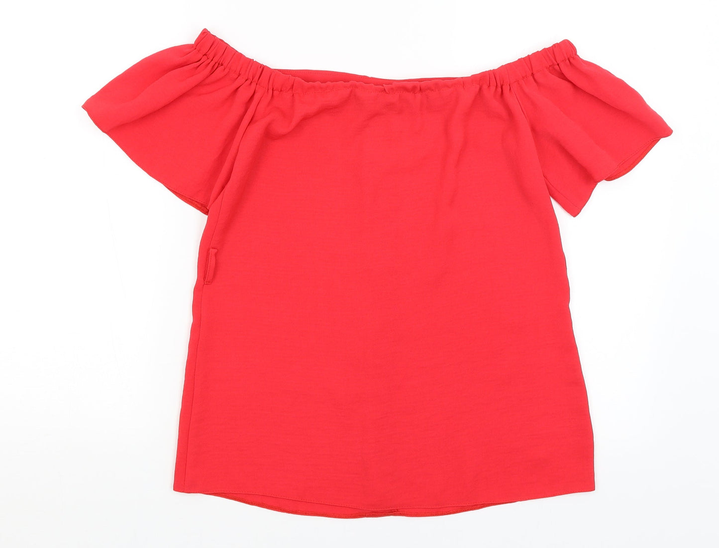 Womens UK Size S Preworn Red Basic Blouse