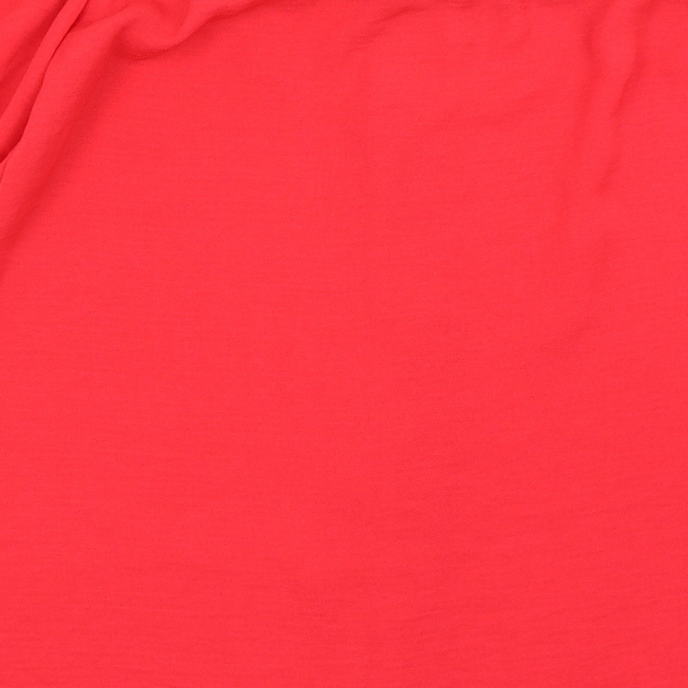 Womens UK Size S Preworn Red Basic Blouse