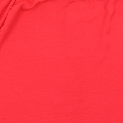 Womens UK Size S Preworn Red Basic Blouse