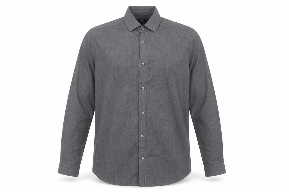 Mens UK Size 15.5 George Black  Button-Up Long Sleeve Casual Shirt