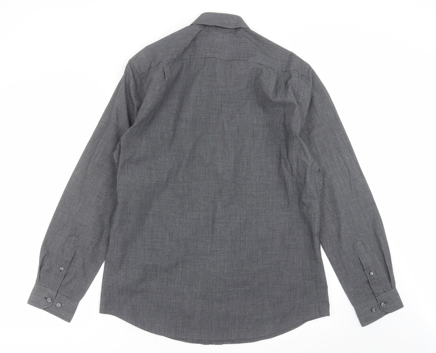 George Mens Black Check   Button-Up Size 15.5