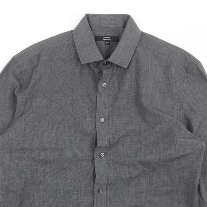 George Mens Black Check   Button-Up Size 15.5